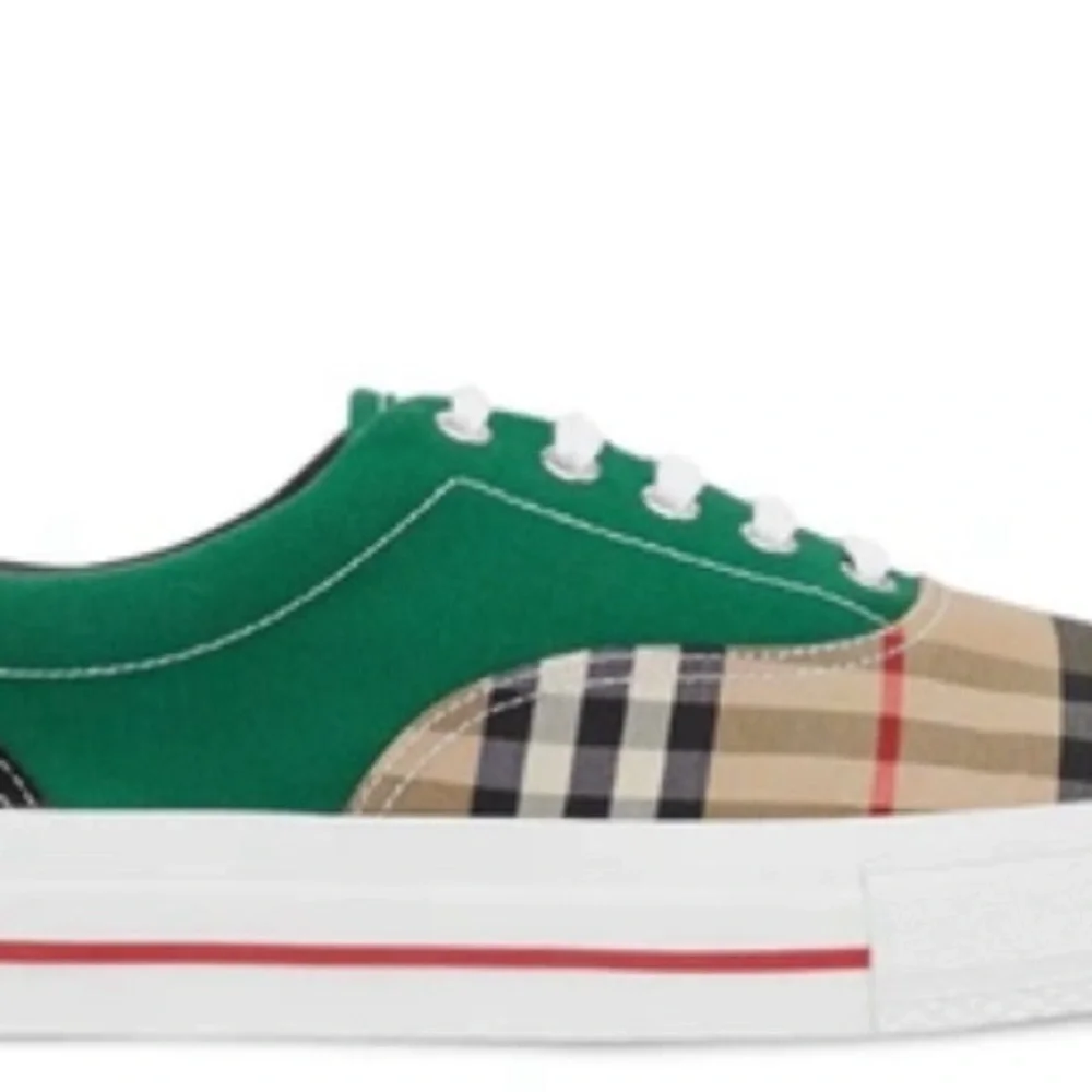 NIB BURBERRY MENS ARCHIVE CAL SUEDE COTTON VINTAGE CHECK Sneakers size uk6 eur40 - Picture 4 of 5